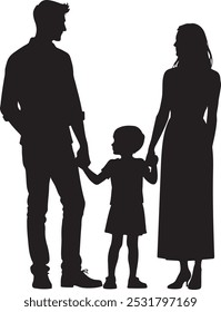Families with little child on white background