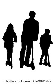 Families with little child on white background