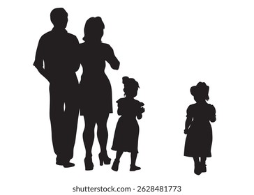 Families with little child on white background