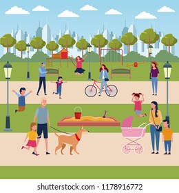 Families in park
