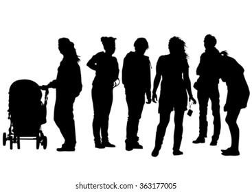 Families people with little child on white background