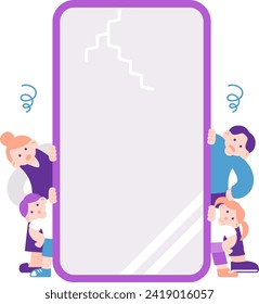 Families in trouble with their smartphones
