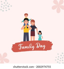 familiy day design with pink color background