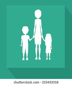Familiy, desing over blue background, vector illustration.