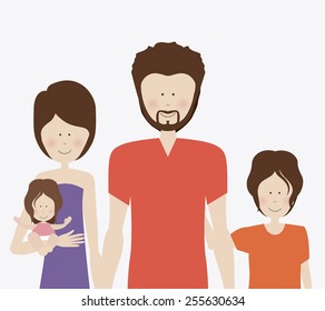 Familiy, desing over white background, vector illustration.