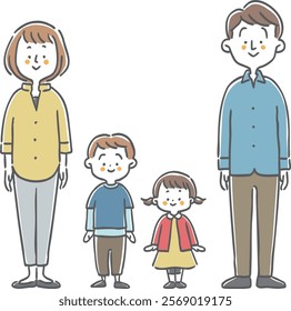Family 2 Generations Illustration Vector
