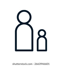 Familia 2 icono 2, signo del logotipo del Vector, ilustración, forma, diseño, UX UI icono, editable eps
