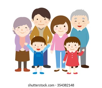 Illustration Family Waving Hand Smile Stock Vector (Royalty Free ...