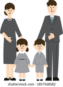 Family of 4 in a formal dress