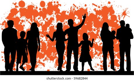 family and abstract vector