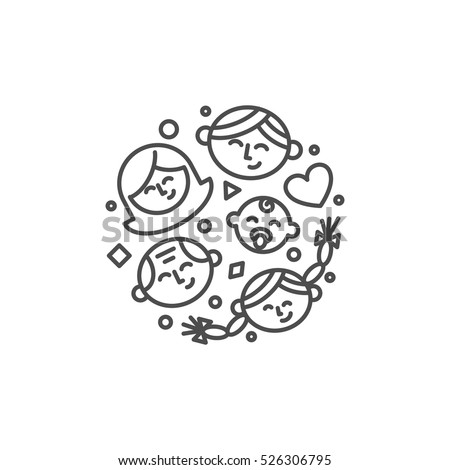 Family abstract vector illustration