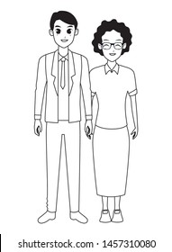 Family afroamerican grandmother with adult son smiling cartoon vector illustration graphic design