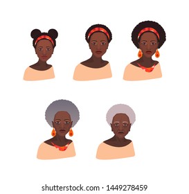 family aging black african american woman