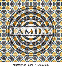 Family arabesque style badge. arabic decoration.
