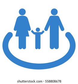 Family Area vector icon. Flat cobalt symbol. Pictogram is isolated on a white background. Designed for web and software interfaces.