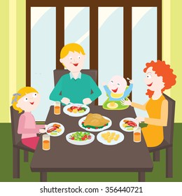 5,014 Family around table Images, Stock Photos & Vectors | Shutterstock