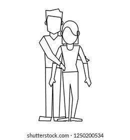 Family avatar concept black and white