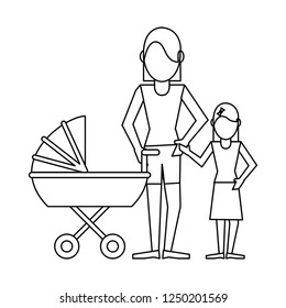Family avatar concept black and white