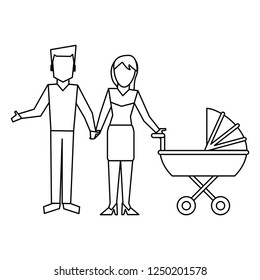 Family avatar concept black and white