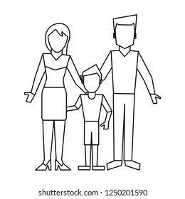 Family avatar concept black and white