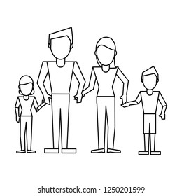 Family avatar concept black and white