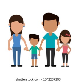 Family avatar faceless cartoon