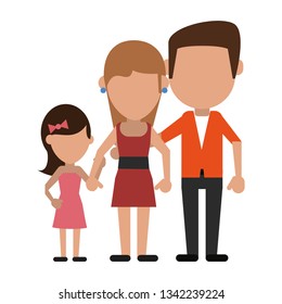 Family avatar faceless cartoon