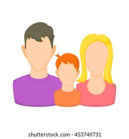 Family avatars icon in cartoon style isolated on white background. People symbol