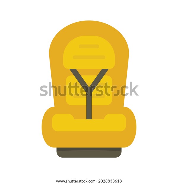 Family baby car\
seat icon. Flat illustration of family baby car seat vector icon\
isolated on white\
background