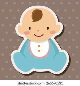 family baby character flat icon elements background,eps10