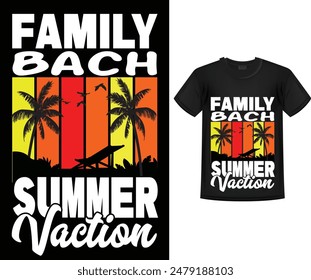 Familia Bach Verano Vacaciones Arte vectorial Camiseta Diseño.