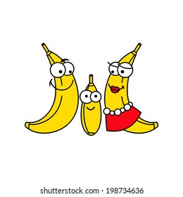 Family bananas Branding Identity Corporate vector logo design template Isolated on a white background