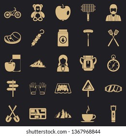 Family barbecue icons set. Simple set of 25 family barbecue vector icons for web for any design