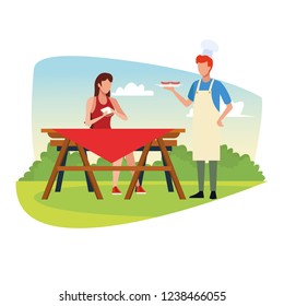 Family barbecue picnic