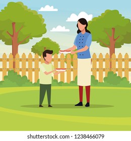 Family barbecue picnic