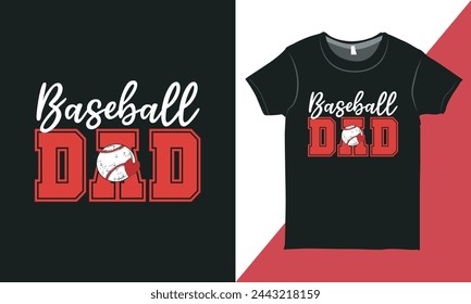 Family Baseball Typography T-Shirt Graphic, Sports Typography T-Shirt Design, Baseball Vector Design for Print, Gift for Father. svg