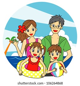 Family at the beach