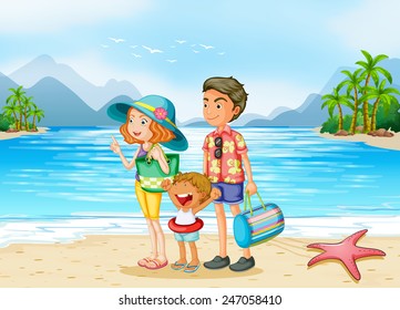 A family at the beach