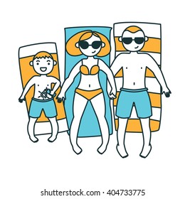 family at the beach