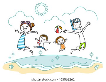 Family Beach Stock Vector (Royalty Free) 465062261 | Shutterstock