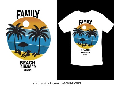 FAMILY BEACH SUMMER DESIGN VINTAGE DESIGN