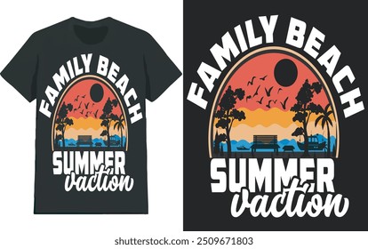 Família praia férias de verão T shirt design