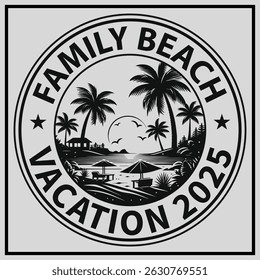 Family Beach Vacation 2025 T-shirt Design, Beach Shirt