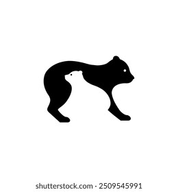 Familienbär Tier Tierwelt Bär Jungen Logo Design flachen Vektor