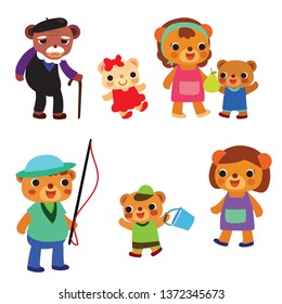 family bear happy