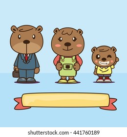 Family bear
vector illustrator cartoon