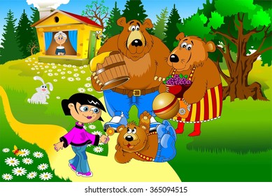 The family of bears. Father, mother and son vector