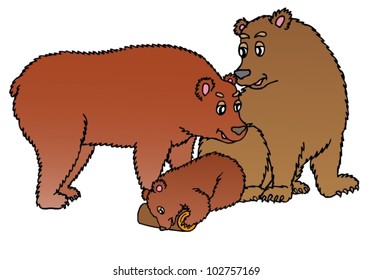 Family of bears - vector illustration.