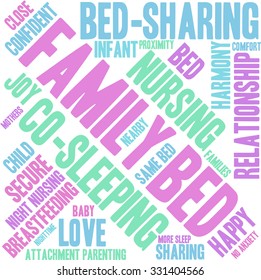 Family Bed word cloud on a white background.  