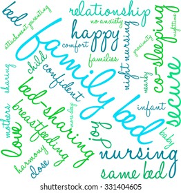 Family Bed word cloud on a white background.  